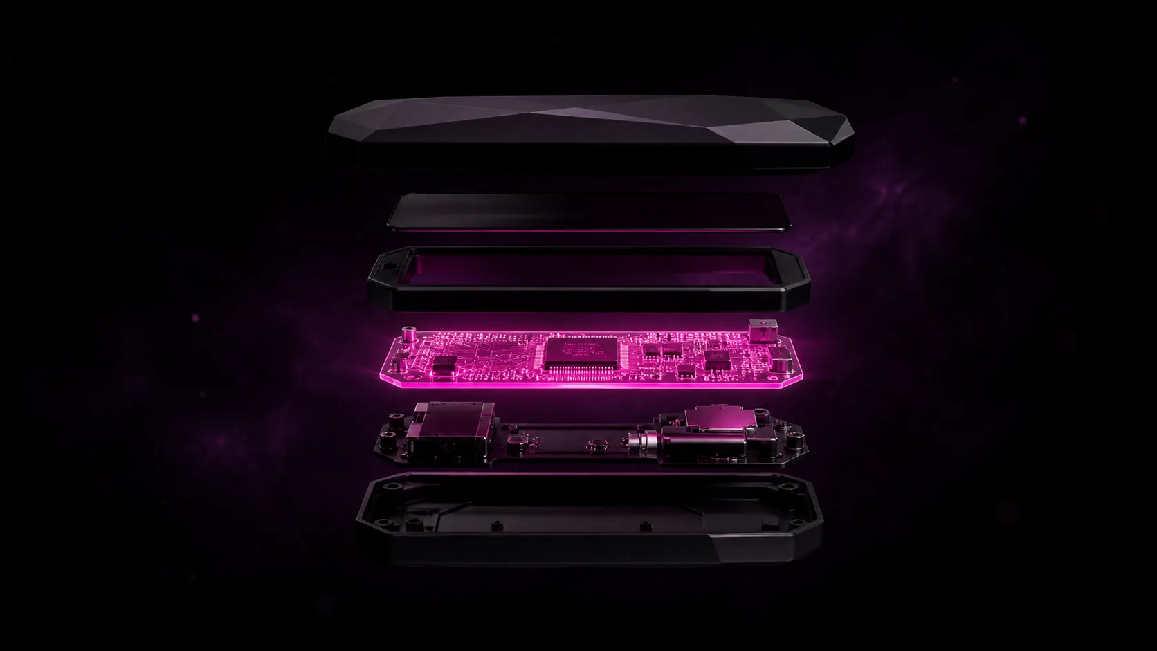 Obsidian hardware wallet, exploded view